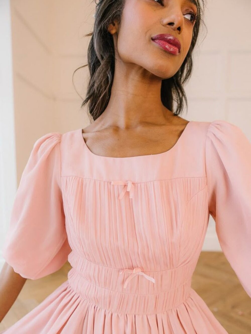 Ivy City Co. Do Re Mi Dress Size 6 - Pink Chiffon Midi Dress -Sound of Music